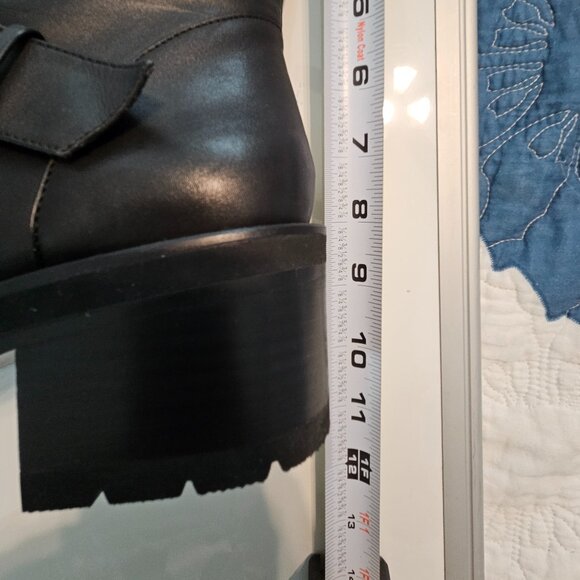 Stuart Weitzman Buckle strap Moto Black Pull On Booties Size 9 - Picture 12 of 16